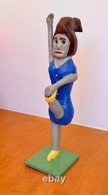 Denzil Goodpaster Carved Wood Kentucky Folk Art Sculpture Statue Figure Vtg Mcm