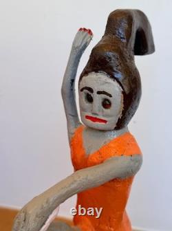 Denzil Goodpaster Carved Wood Kentucky Folk Art Sculpture Statue Figure Vtg Mcm