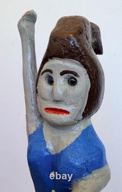 Denzil Goodpaster Carved Wood Kentucky Folk Art Sculpture Statue Figure Vtg Mcm