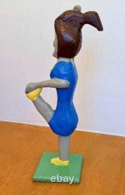 Denzil Goodpaster Carved Wood Kentucky Folk Art Sculpture Statue Figure Vtg Mcm