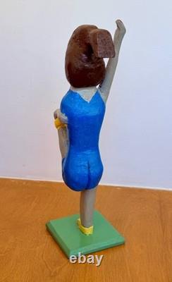 Denzil Goodpaster Carved Wood Kentucky Folk Art Sculpture Statue Figure Vtg Mcm