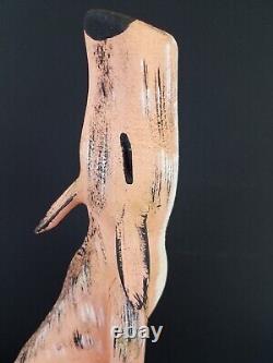 Duane Alvarez Carved Howling Coyote Signed Santa Fe New Mexico Folk Art 1990