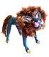 Efrain Fuentes Folk Art Lion Alebrije Hand Painted Wood Carved Oaxaca Mexico