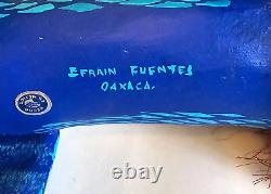 EFRAIN FUENTES Folk Art LION Alebrije HAND PAINTED Wood Carved OAXACA Mexico
