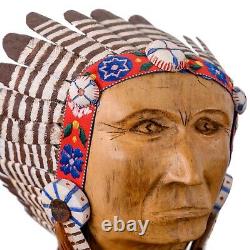 E. W. Stoefen Sioux Chief Folk Art Carving