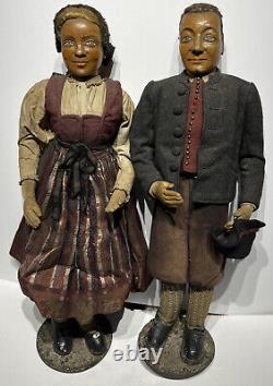 Early 1800s Antique Folk Art Dolls 19 Hand Carved Wooden Dolls Bavaria Germany