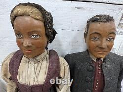 Early 1800s Antique Folk Art Dolls 19 Hand Carved Wooden Dolls Bavaria Germany