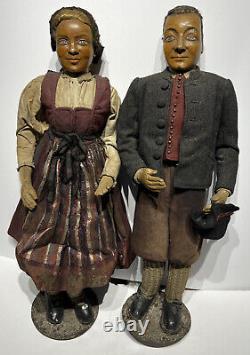 Early 1800s Antique Folk Art Dolls 19 Hand Carved Wooden Dolls Bavaria Germany