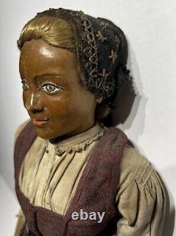 Early 1800s Antique Folk Art Dolls 19 Hand Carved Wooden Dolls Bavaria Germany