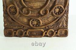 = Early 20th C. Hand Carved Plaque Mystical / Masonic / Old Fellows Folk Art