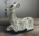 Early 20th Century Folk Art Carved Wood Deer Sculpture 10.5 X 10 Handcarved