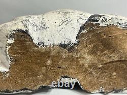 Early 20th Century Folk Art Carved Wood Deer Sculpture 10.5 x 10 Handcarved