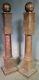 Early American Folk Art Carved Wood Masonic Lodge Pillars Globes Miniature 1860