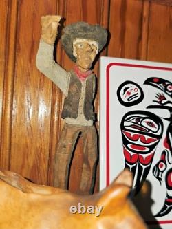 Early Americana, 1930s Folk Art Carved Old West Figures