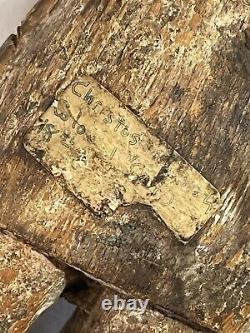 Early Antique Folk Art Carved Santos Sculpture of Jesus Christ wooden fragment