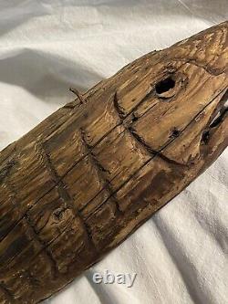 Early Antique Primitive Folk Art Carved Wooden Fish Nautical Trade Sign
