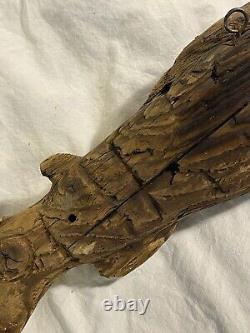 Early Antique Primitive Folk Art Carved Wooden Fish Nautical Trade Sign