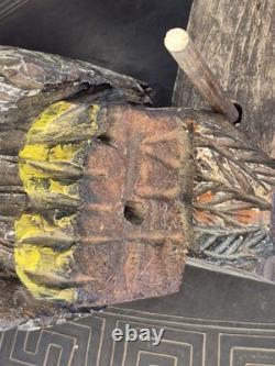 Early Vintage Owl Decoy -Signed- Hand Carved and Painted Folk Art Primitive Bird