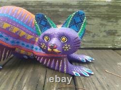 Efrain Fuentes, Fox, SIGNED, Oaxaca, Mexico, Alebrije, Oaxacan Carved Purple