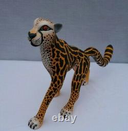 Eleazar Morales Oxacan Wood Carving Cheetah Alebrije Mexican Folk Art