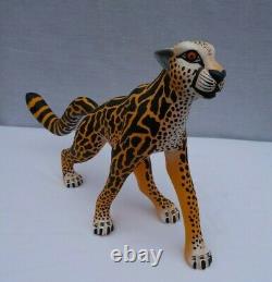 Eleazar Morales Oxacan Wood Carving Cheetah Alebrije Mexican Folk Art