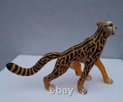 Eleazar Morales Oxacan Wood Carving Cheetah Alebrije Mexican Folk Art