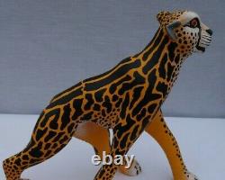 Eleazar Morales Oxacan Wood Carving Cheetah Alebrije Mexican Folk Art