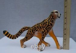 Eleazar Morales Oxacan Wood Carving Cheetah Alebrije Mexican Folk Art