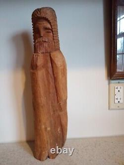 Eric TOLLARDO Original Wood Carving Folk Art Age 8. 18x5 Sculpture