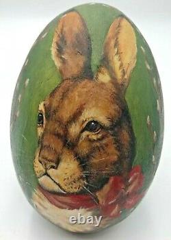 FOLK ART Carved Painted RABBIT EGG Figure CRATE PROSPECTS BY SHARON Wow