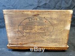 FOLK ART Chip Carved Wood TRAMP ART Trinket Jewelry Box with Drawer Vtg Americana