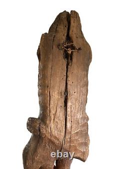 FOLK ART PRIMITIVE 15thC GOTHIC MEDIEVAL CARVED OAK CORPUS CHRISTI SCULPTURE