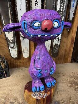 FUNNY TROLL Chainsaw Carving MONSTER DUDE Cedar Wood GOBLIN Statue 21 Tall ooak
