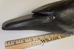 Fabulous Folk Art Large Heavy Vintage Hand Carved Wooden Raven Black Bird Crow