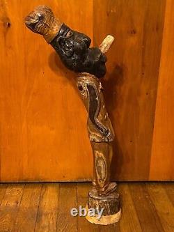 Fabulous Vintage Black Folk Art Wood Carving By Roy Butcher Of Louisiana 23