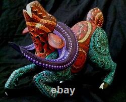 Fantastic Alebrije 12 Larg Ram Oaxaca Carving Motion Perfect Painting