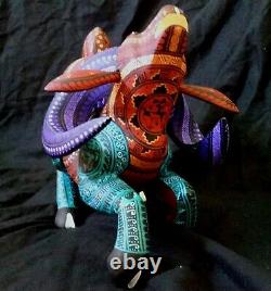 Fantastic Alebrije 12 Larg Ram Oaxaca Carving Motion Perfect Painting