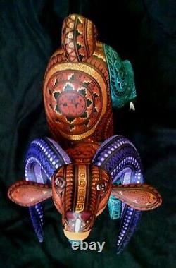 Fantastic Alebrije 12 Larg Ram Oaxaca Carving Motion Perfect Painting