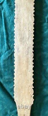 Fantastically Carved Antique 19thC. Folk Art Wood Bed Smoother Washing Stick