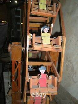 Ferris wheel toy folk art wood carving circus carnival mexican decor collectible