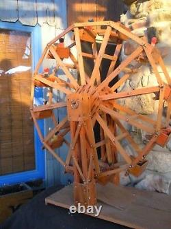 Ferris wheel toy folk art wood carving circus carnival mexican decor collectible
