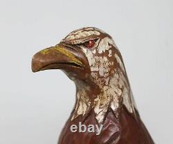 Fine Folk Art wood carved American eagle signed by artist 18 tall