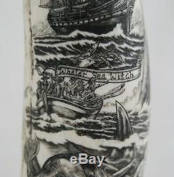 Fine Scrimshaw Hand Carved Maritime Folk Art by Paul Sheldon'07
