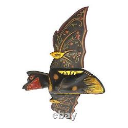 Flying Black Bat Mobile Balinese Spiritchaser hand carved wood Bali Folk Art 17
