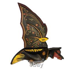 Flying Black Bat Mobile Balinese Spiritchaser hand carved wood Bali Folk Art 17