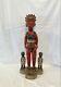 Folk Art African American Mother And Children Painted Wood Carving