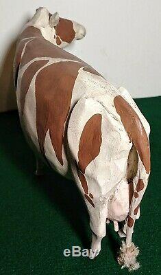 Folk Art Ayrshire Milk Cow Larry Koosed 2007 Hand Carved & Painted