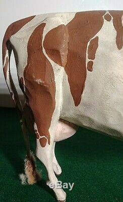 Folk Art Ayrshire Milk Cow Larry Koosed 2007 Hand Carved & Painted