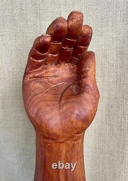 Folk Art Carved Cedar Burl Arm, Hand by Gilles Jacques Cloutier (1947-2014)