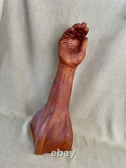 Folk Art Carved Cedar Burl Arm, Hand by Gilles Jacques Cloutier (1947-2014)